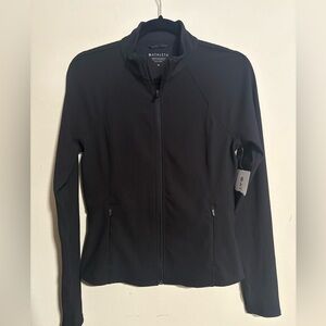NWT Athleta Ribbed Salutation Jacket Black Medium Zip Up